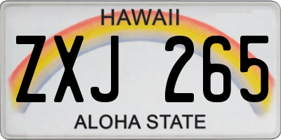 HI license plate ZXJ265