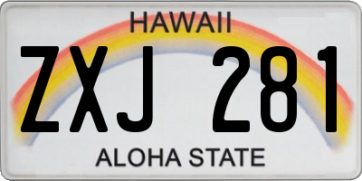 HI license plate ZXJ281