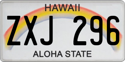 HI license plate ZXJ296