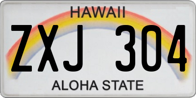 HI license plate ZXJ304