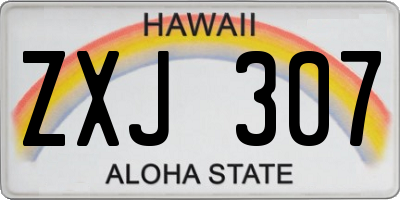 HI license plate ZXJ307