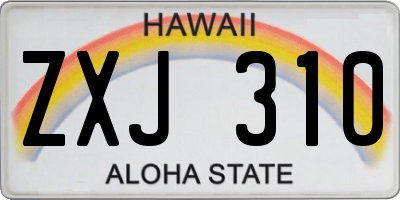 HI license plate ZXJ310