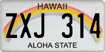 HI license plate ZXJ314