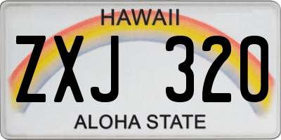 HI license plate ZXJ320