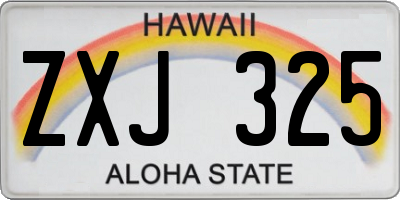 HI license plate ZXJ325