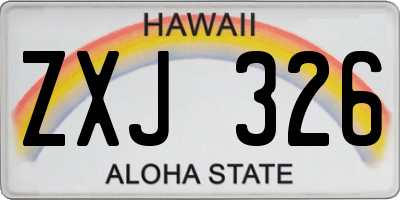 HI license plate ZXJ326