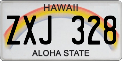 HI license plate ZXJ328