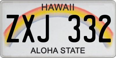 HI license plate ZXJ332