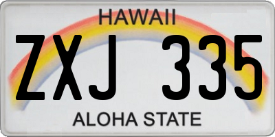 HI license plate ZXJ335