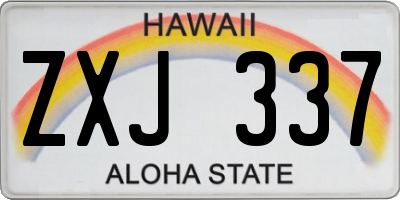 HI license plate ZXJ337