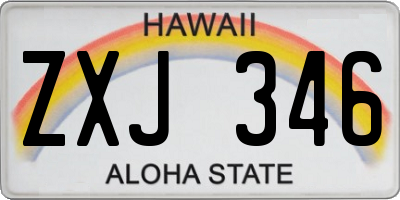 HI license plate ZXJ346