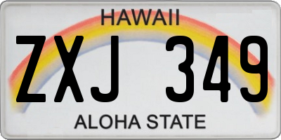 HI license plate ZXJ349