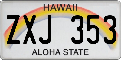 HI license plate ZXJ353
