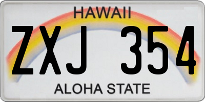 HI license plate ZXJ354