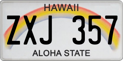 HI license plate ZXJ357