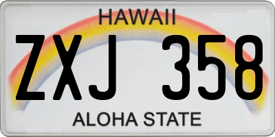 HI license plate ZXJ358