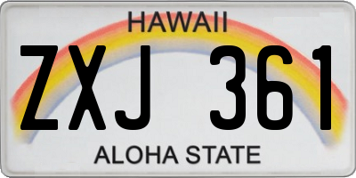 HI license plate ZXJ361