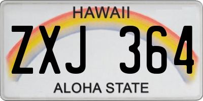 HI license plate ZXJ364