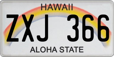 HI license plate ZXJ366
