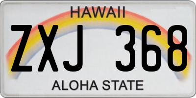 HI license plate ZXJ368