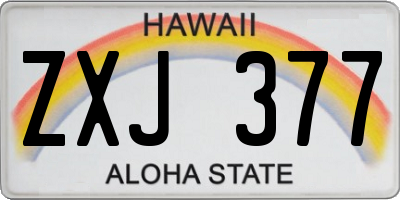 HI license plate ZXJ377