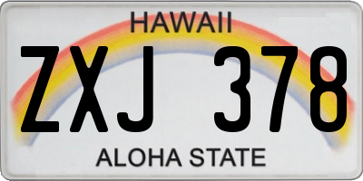HI license plate ZXJ378