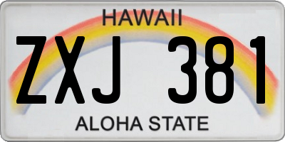 HI license plate ZXJ381