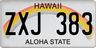 HI license plate ZXJ383