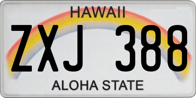 HI license plate ZXJ388