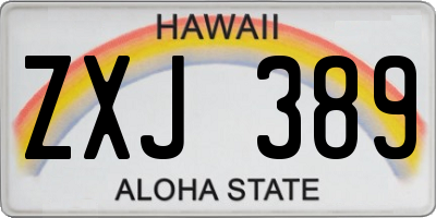 HI license plate ZXJ389