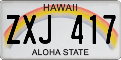 HI license plate ZXJ417
