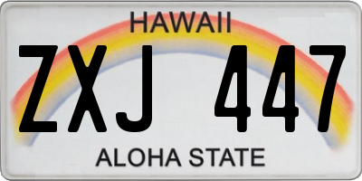 HI license plate ZXJ447