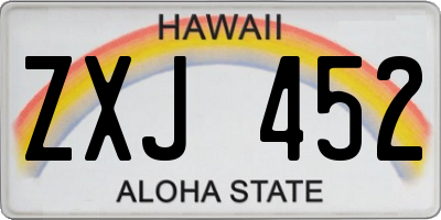 HI license plate ZXJ452