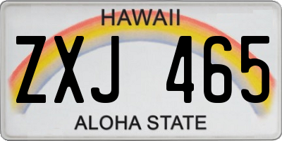 HI license plate ZXJ465