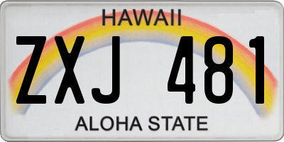 HI license plate ZXJ481