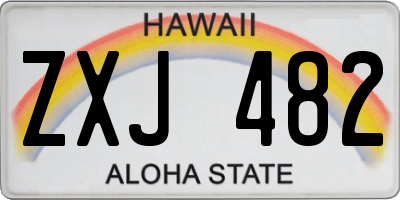 HI license plate ZXJ482