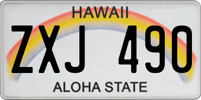 HI license plate ZXJ490