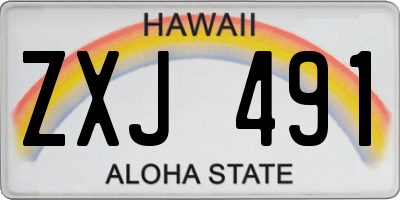 HI license plate ZXJ491