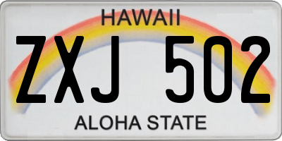 HI license plate ZXJ502