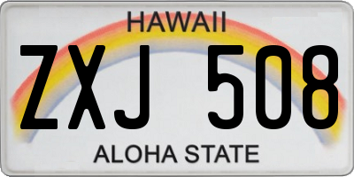 HI license plate ZXJ508