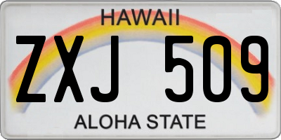 HI license plate ZXJ509