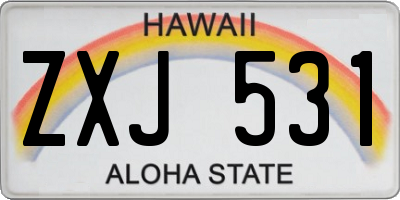 HI license plate ZXJ531