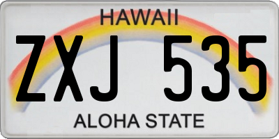 HI license plate ZXJ535