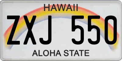HI license plate ZXJ550