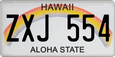 HI license plate ZXJ554