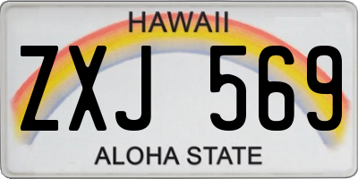 HI license plate ZXJ569
