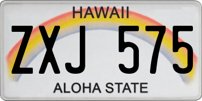 HI license plate ZXJ575