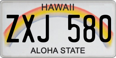 HI license plate ZXJ580