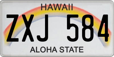 HI license plate ZXJ584
