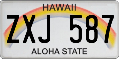HI license plate ZXJ587